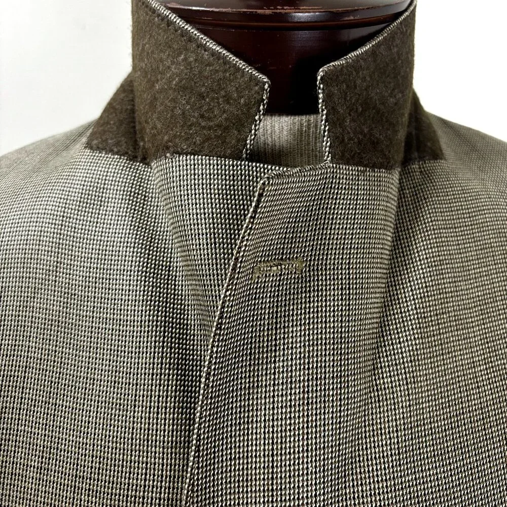 Andrew Fezza Men's Flannel Sport Coat Blazer Size‎ 43R Silk Wool Tan Suit Jacket